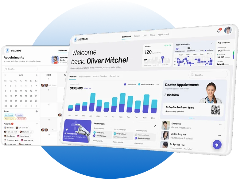 Single & Multi-Specialty Clinic software features — Medbus