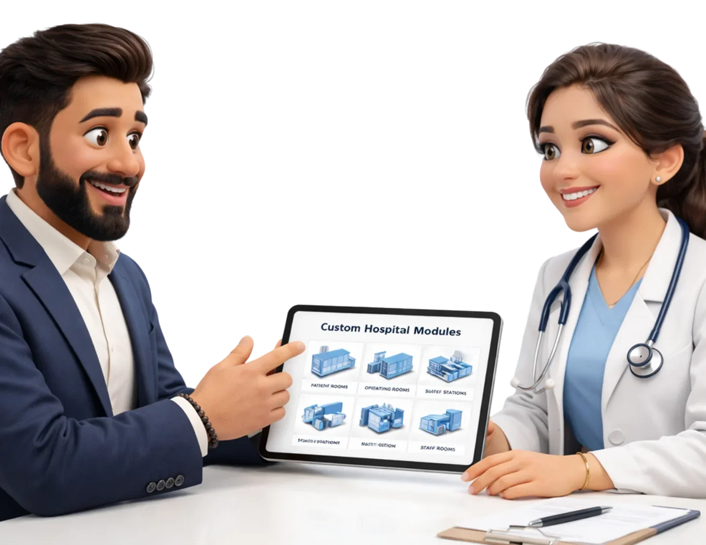 Medbus custom clinic software modules showing specialty-specific form builder