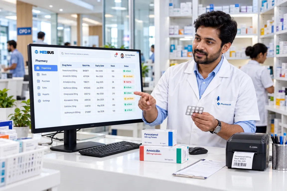 Medbus inventory & procurement in use at a clinic