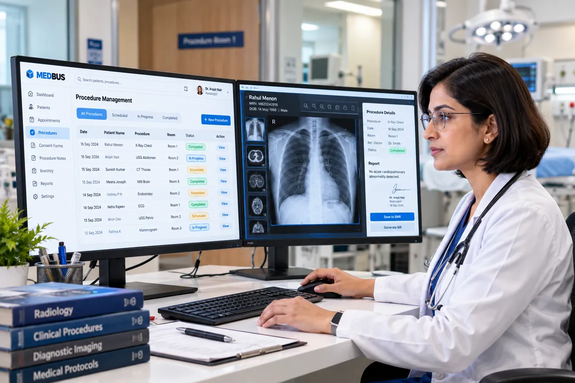 Medbus radiology module in use at a clinic