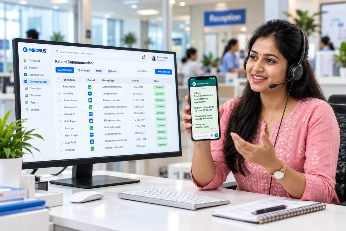 Medbus patient portal in use at a clinic