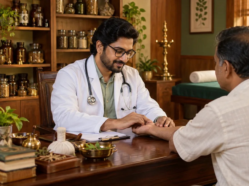 Ayurvedic Clinic team at work, the kind of clinic Medbus is built for